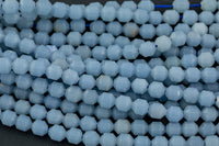 AAA Natural Angelite 5-6mm Beads Faceted Energy Prism Double Terminated Point Cut 15.5" Strand