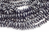 Natural Obsidian Smooth Freeform Roundel Chip Beads 15.5" Strand