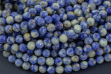 Natural Sodalite Beads Full Strands-15.5 inches-6mm Nice Size Hole-Diamond Cutting, High Facets-Nice and Sparkly-Faceted Round