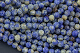 Natural Sodalite Beads Full Strands-15.5 inches-6mm Nice Size Hole-Diamond Cutting, High Facets-Nice and Sparkly-Faceted Round