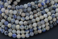 Natural Sodalite Beads Full Strands-15.5 inches-6mm Nice Size Hole-Diamond Cutting, High Facets-Nice and Sparkly-Faceted Round