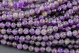 Natural Amethyst Beads Full Strands-15.5 inches-4mm Nice Size Hole-Diamond Cutting, High Facets-Nice and Sparkly-Faceted Round