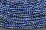 Natural Lapis 3mm - Diamond Cutting, High Facets - Nice and Sparkly - Faceted Round - 1 strand 15.5 inches