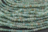 Natural Apatite Faceted Cube Beads Size 2mm or 4mm 15.5" Strand