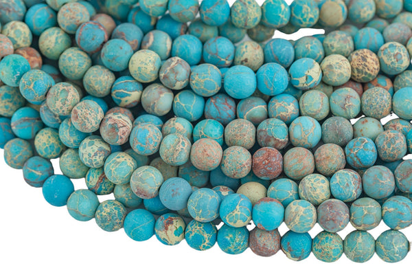 AFRICAN Sea Sediment Jasper Matte round sizes 4mm, 6mm, 8mm, 10mm, 12mm- Full 15.5 Inch Strand- Gemstone Beads