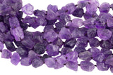 Natural New Organic Cut Matte Rough Raw Unpolished Amethyst Nugget Beads 15.5" Strand Gemstone Beads