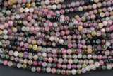 Natural Tourmaline Beads Full Strands-15.5 inches-3mm 4mm- Nice Size Hole- Diamond Cutting, High Facets- Nice and Sparkly- Faceted Round