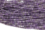 Natural Amethyst - Full Strands-15.5 inches-2-3mm 4mm- Nice Size Hole- Diamond Cutting,High Facets-Nice and Sparkly-Faceted Round