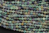 Natural Rainbow Flouride Beads Full Strands-15.5 inches-4.5mm- Nice Size Hole- Diamond Cutting Facets- Nice and Sparkly- Faceted Round