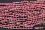 Natural Pink Tourmaline Beads Full Strands-15.5 inches-2.5mm- Nice Size Hole- Diamond Cutting High Facets- Nice and Sparkly- Faceted Round