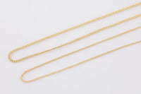 16" Dainty 14k Gold plated Cuban Curb Chain Necklace Chains for Layering - 1mm 1.5mm 16" with extender