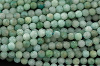 Natural Amazonite Beads Full Strands-15.5 inches-5mm- Nice Size Hole- Diamond Cutting, High Facets-Nice and Sparkly-Faceted Round