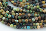 Natural Genuine Turquoise Beads - Full Strands-15.5 inches-5mm Nice Size Hole- Diamond Cutting,High Facets-Nice and Sparkly-Faceted Round