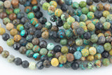 Natural Genuine Turquoise Beads - Full Strands-15.5 inches-5mm Nice Size Hole- Diamond Cutting,High Facets-Nice and Sparkly-Faceted Round