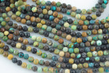 Natural Genuine Turquoise Beads - Full Strands-15.5 inches-5mm Nice Size Hole- Diamond Cutting,High Facets-Nice and Sparkly-Faceted Round