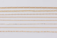 Light DAINTY ROSE GOLD Chain Dainty Chain Selection Paperclip Figaro Oval Pyrite Chain Selection - 1 yard / 3 feet