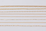 Light DAINTY ROSE GOLD Chain Dainty Chain Selection Paperclip Figaro Oval Pyrite Chain Selection - 1 yard / 3 feet