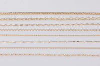 Light DAINTY ROSE GOLD Chain Dainty Chain Selection Paperclip Figaro Oval Pyrite Chain Selection - 1 yard / 3 feet
