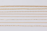 Light DAINTY ROSE GOLD Chain Dainty Chain Selection Paperclip Figaro Oval Pyrite Chain Selection - 1 yard / 3 feet