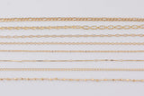 Light DAINTY ROSE GOLD Chain Dainty Chain Selection Paperclip Figaro Oval Pyrite Chain Selection - 1 yard / 3 feet