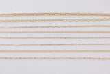 Light DAINTY ROSE GOLD Chain Dainty Chain Selection Paperclip Figaro Oval Pyrite Chain Selection - 1 yard / 3 feet