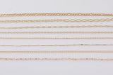 Light DAINTY ROSE GOLD Chain Dainty Chain Selection Paperclip Figaro Oval Pyrite Chain Selection - 1 yard / 3 feet