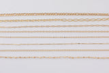 Light DAINTY ROSE GOLD Chain Dainty Chain Selection Paperclip Figaro Oval Pyrite Chain Selection - 1 yard / 3 feet