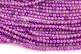 Gorgeous Natural Phosphosiderite 2.5mm Round Beads Micro Faceted Gemstone Genuine Lilac Purple Stone Beads 15.5" Strand