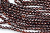 Micro Faceted Natural Red Orange Hessonite Garnet Round Beads 4mm Faceted Round Beads 15.5" Strand