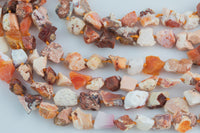 Natural Organic Rough Raw Unpolished Mexican Fire Opal Nugget Beads 15.5" Strand Gemstone Beads