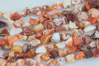 Natural Organic Rough Raw Unpolished Mexican Fire Opal Nugget Beads 15.5" Strand Gemstone Beads