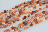 Natural Organic Rough Raw Unpolished Mexican Fire Opal Nugget Beads 15.5" Strand Gemstone Beads