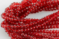 6mm 8mm Crystal Rondelle Red True Red-2 or 5 or 10 STRANDS