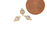 Lab Diamond Bezel Connector 14k Gold Filled Quality Connector with SI Clarity Lab Diamond- 3mm 4mm and 6mm