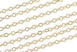 1.3mm -1.5mm Gold-filled Chain by the foot or 10 feet-- Flat Chain