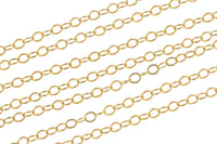 1.3mm -1.5mm Gold-filled Chain by the foot or 10 feet-- Flat Chain