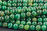 Natural Rare Green Jade Smooth Beads 4mm 6mm 8mm 10mm Round Beads 15.5" Strand Gemstone Beads