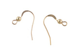 14Kt Solid Gold Earring Wire Earwire 14x21mm -14kt Solid Gold- 1 Pair Per Order (2 Pcs)