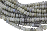 Natural Labradorite - High Quality in Roundel, 6mm, 8mm- Full 15.5 Inch Strand-Full Strand 15.5 inch Smooth Gemstone Beads