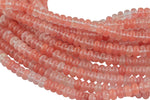 Cherry Quartz- High Quality in Roundel, 6mm, 8mm- Full 15.5 Inch Strand-Full Strand 15.5 inch Strand Smooth Gemstone Beads