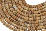 Natural Picture Jasper- High Quality in Roundel, 6mm, 8mm- Full 15.5 Inch Strand-15.5 inch Strand Smooth Gemstone Beads