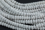 Natural Howlite - High Quality in Roundel, 6mm, 8mm- Full 15.5 Inch Strand-15.5 inch Strand Smooth Gemstone Beads