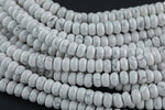 Natural Howlite - High Quality in Roundel, 6mm, 8mm- Full 15.5 Inch Strand-15.5 inch Strand Smooth Gemstone Beads