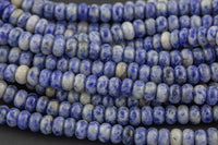 Natural Sodalite- High Quality in Roundel, 6mm, 8mm- Full 15.5 Inch Strand-15.5 inch Strand Smooth Gemstone Beads