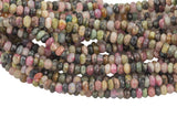 Natural Watermelon Tourmaline- Sharp Diamond Cut- High Facets , Faceted Roundel- 6 mm 8mm- Full 15.5 Inch Strand AAA Quality Gemstone Beads