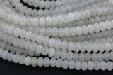 Natural White Jade- High Quality in Roundel, 6mm, 8mm- Full 15.5 Inch Strand-15.5 inch Strand Smooth Gemstone Beads