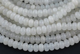 Natural White Jade- High Quality in Roundel, 6mm, 8mm- Full 15.5 Inch Strand-15.5 inch Strand Smooth Gemstone Beads