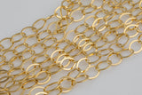 6.1mm Flat Oval Chain Gold Fill Chain -- By the Foot- 14/20 Permanent Jewelry Chain