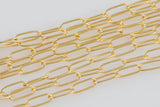 Little Paperclip 14kt Gold Filled, Gold Filled Paperclip chain 1.7x4.7mm - Elongated Oval Permanent Jewelry - USA made