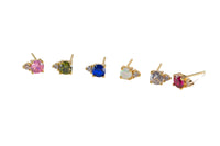 Raindrop 18kt Gold Birthstone Stud 2 Solitare Design CZ Earring- 2 pcs per order- 5x7mm BEAUTIFUL EARRINGS!